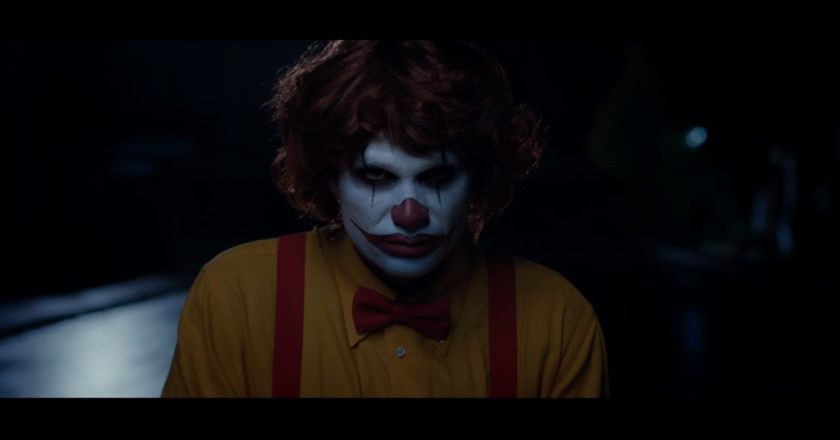 Ronald McDonald-esque clown from the Scary Clown Night ad spot.