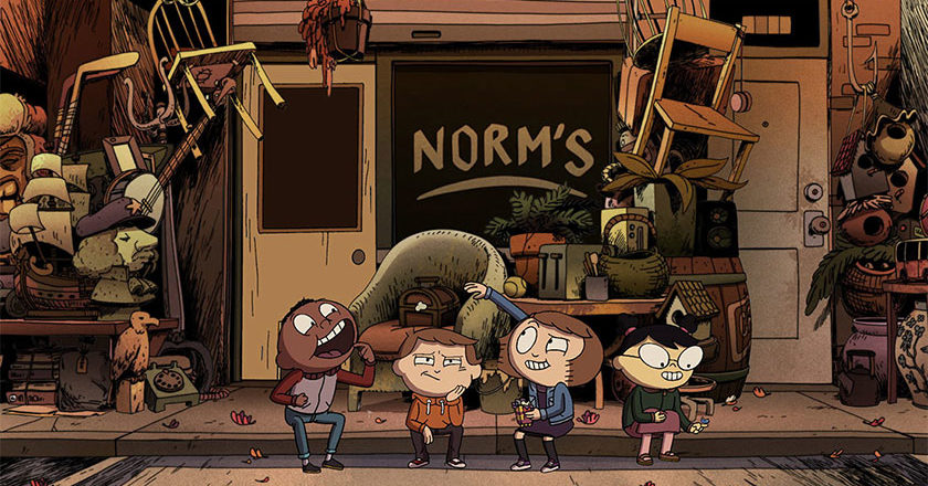 Wren, Reynold, Everett and Lucy in front of Norm's