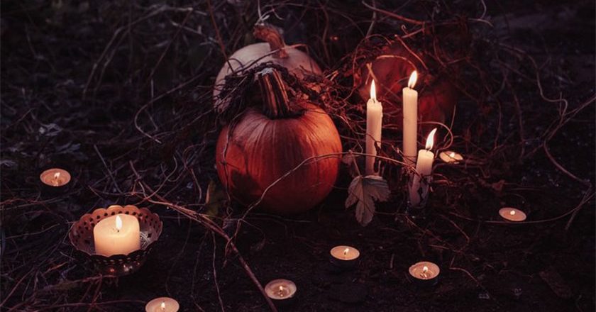 Pumpkins and candles