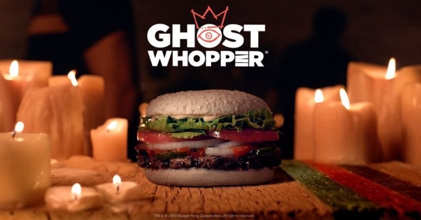 The Ghost Whopper surrounded by candles