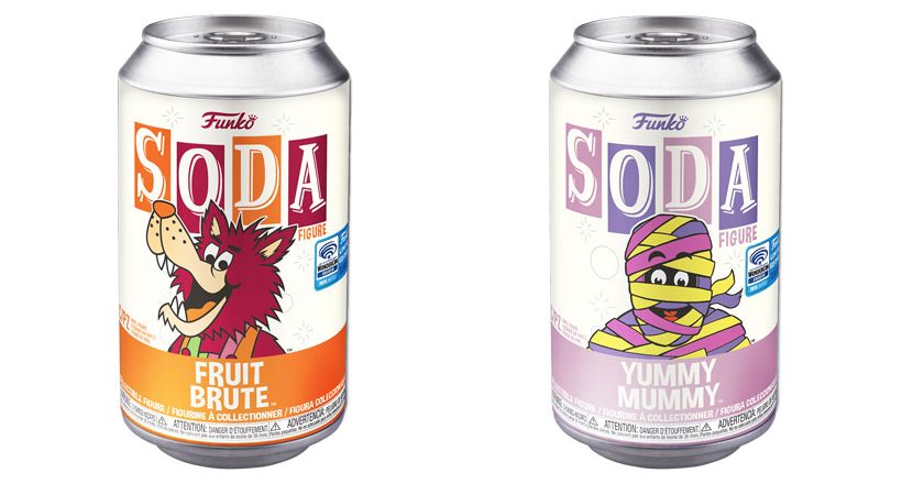 Fruit Brute and Yummy Mummy Funko Soda cans