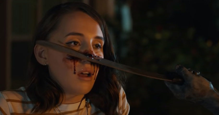 Actress Harley Quinn Smith takes a machete to the face in Killroy Was Here