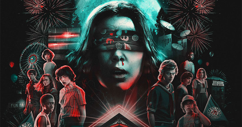 Stranger Things Drive-Into key art featuring.