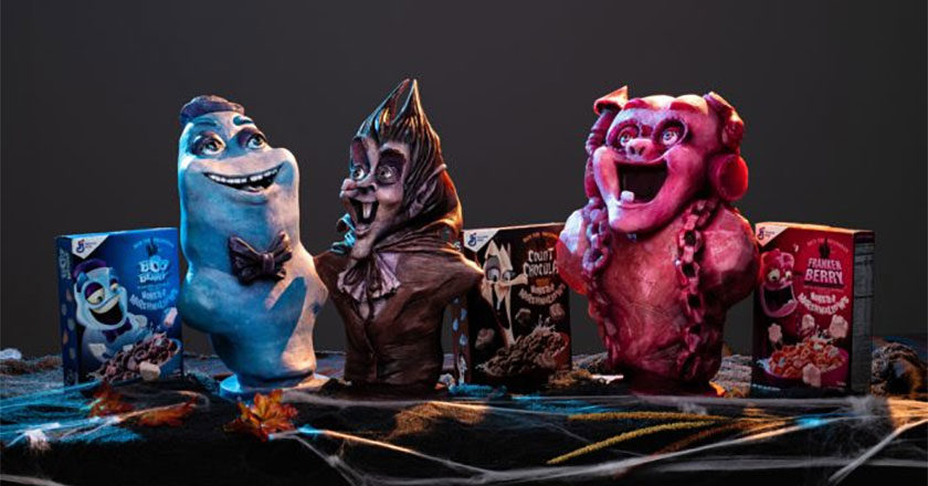 Monster Cereal busts with their respective cereals