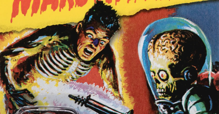 Closeup of the cardback for the Burning Flesh Mars Attacks ReAction figure