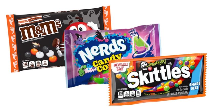 Cookies & Screeem M&M's, Nerds Candy Corn, and Skittles Shriekers