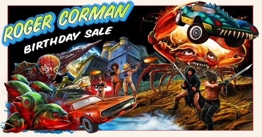 Roger Corman Birthday Sale promo art featuring artwork from some of his most popular films