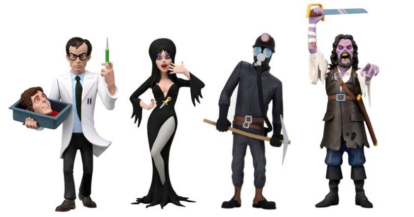 Herbert West, Elvira, The Miner, and Captain Blake Toony Terrors figures