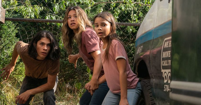 Gina Rodriguez, Ariana Greenblatt, and Lucius Hoyos in "Awake."