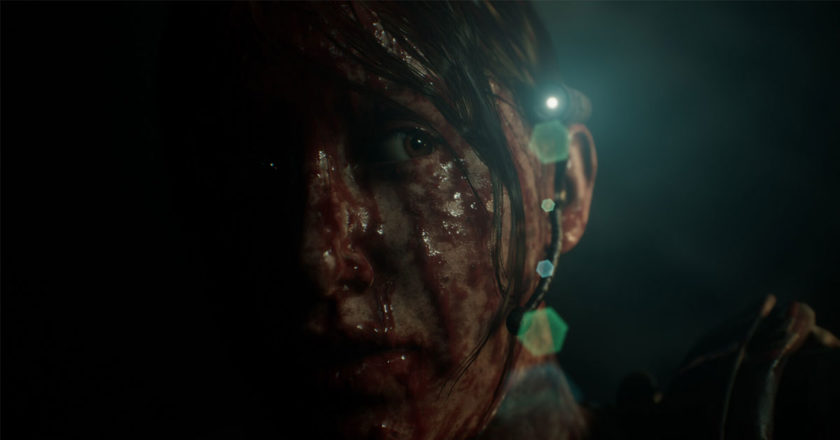 Screenshot from "House of Ashes" featuring a soldier covered in blood