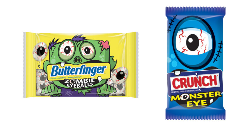 Butterfinger Zombie Eyeballs and Crunch Monster Eye candies