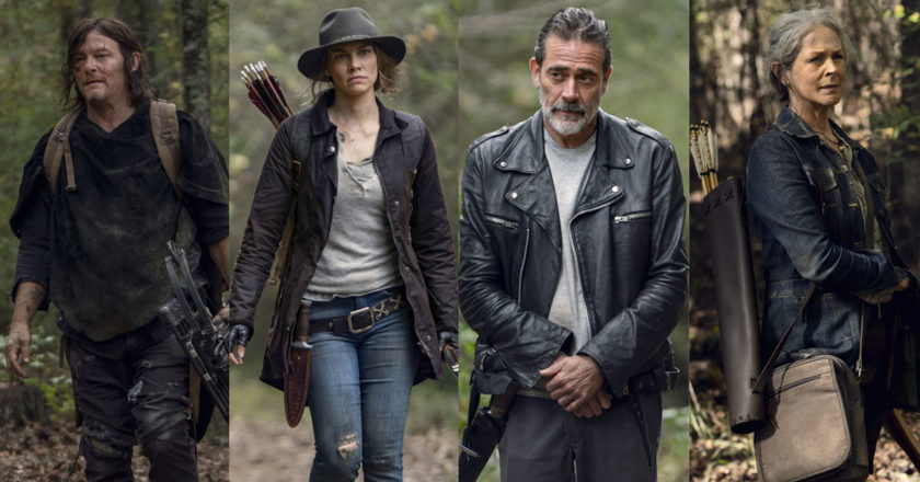 Norman Reedus as Daryl Dixon, Lauren Cohan as Maggie Rhee, Jeffrey Dean Morgan as Nega, and Melissa McBride as Carol Peletier in "The Walking Dead"