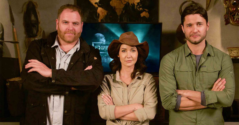 Josh Gates, Jessica Chobot, and Phil Torres