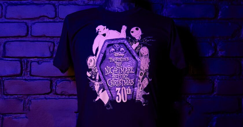 Hot Topic glow-in-the-dark The Nightmare Before Christmas 30th anniversary tee