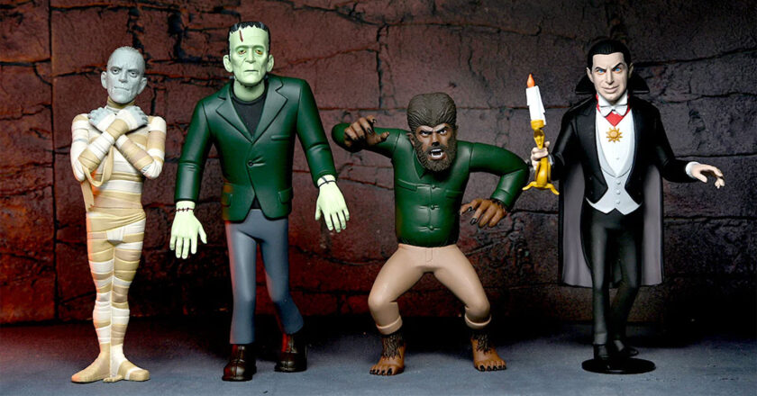 The Mummy, Frankenstein's Monster, The Wolf Man, and Dracula Toony Terrors figures