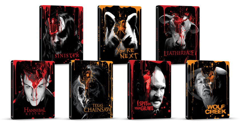 Sinister, You're Next, Leatherface, Hannibal Rising, Texas Chainsaw, I Spit On Your Grave, and Wolf Creek Bloody Disgusting SteelBooks