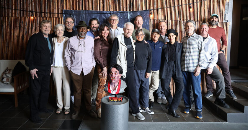 The cast and crew of the Fright Night table read