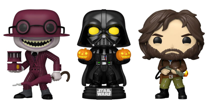 The Crooked Man, Darth Vader, and R.J. MacReady Funko Pop! figures