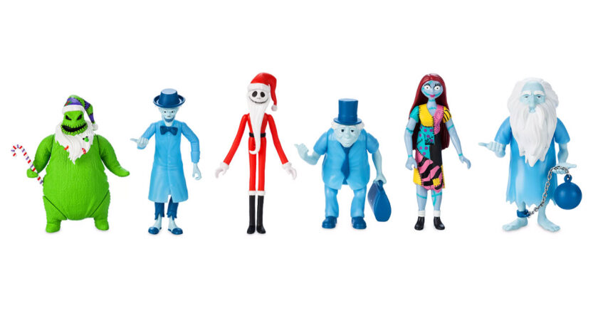 Haunted Mansion Holiday ReAction figures Oogie Boogie, Ezra, Santa Jack, Phineas, Sally, and Gus