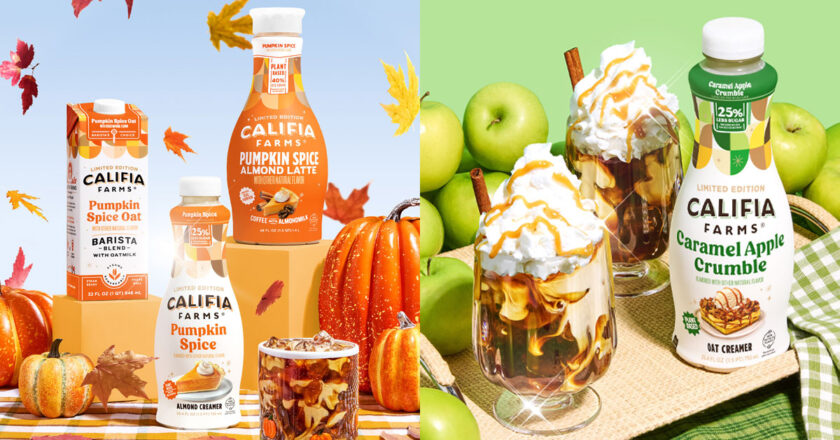 Califia pumpkin spice and caramel apple crumble