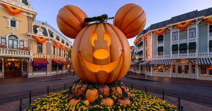 Giant Mickey Mouse Pumpkin on Main Street, U.S.A.