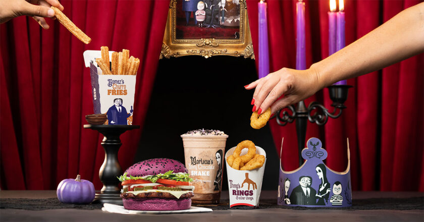 Wednesday's Whopper, Thing's Rings, Gomez's Churro Fries and Morticia's Kooky Chocolate Shake