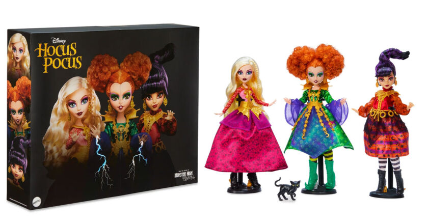 Hocus Pocus Skullector Dolls with packaging and Binx figurine