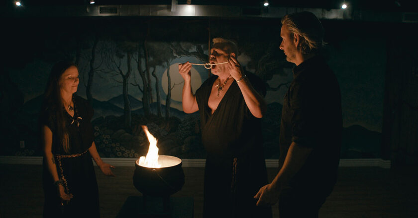 Director Liam Le Guillou partakes in a ritual with the Ced Witches Coven